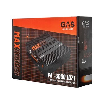 GAS AUDIO MAX PA1-3000.1DZ1 fullrange versterker 3000 watts RMS 1 ohms