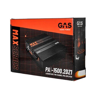 GAS AUDIO MAX PA1-1500.2DZ1 versterker 2 kanaals 3000 watt RMS