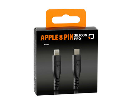 Optiline siliconen laad en synchronisatiekabel USB C -&gt; Apple 8pin - 60cm met verstevigde hals