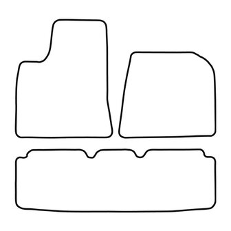 Auto matten set naadvilt zwart 3-delig Tesla Model S vanaf 2013