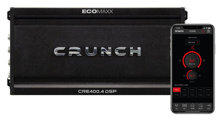 Crunch CRE400.4DSP versterker 4 kanaals 200 watts RMS met 6 kanaals DSP Full HD Audio