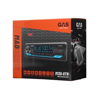 GAS AUDIO MAD M130-BTN autoradio 1-din usb bluetooth app control