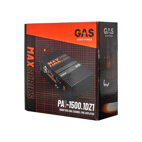 GAS AUDIO MAX PA1-1500.1DZ1 fullrange versterker 1500 watts RMS 1 ohms