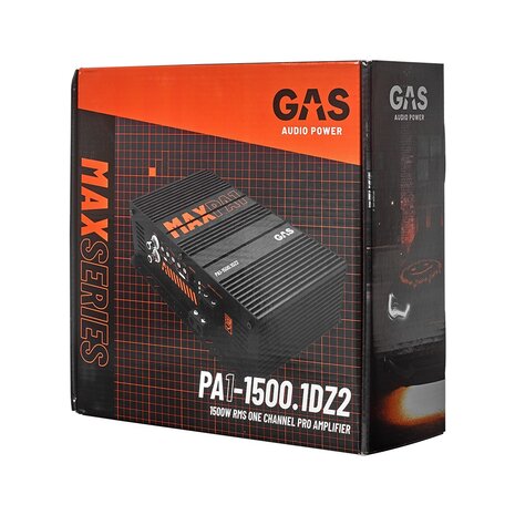 GAS AUDIO MAX PA1-1500.1DZ2 fullrange versterker 1500 watts RMS 2 ohms