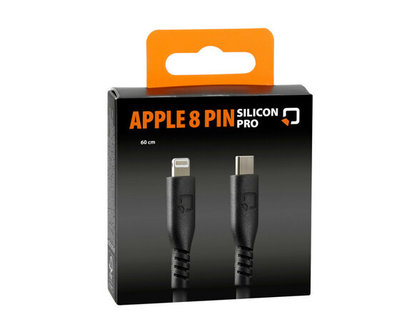 Optiline siliconen laad en synchronisatiekabel USB C -> Apple 8pin - 60cm met verstevigde hals