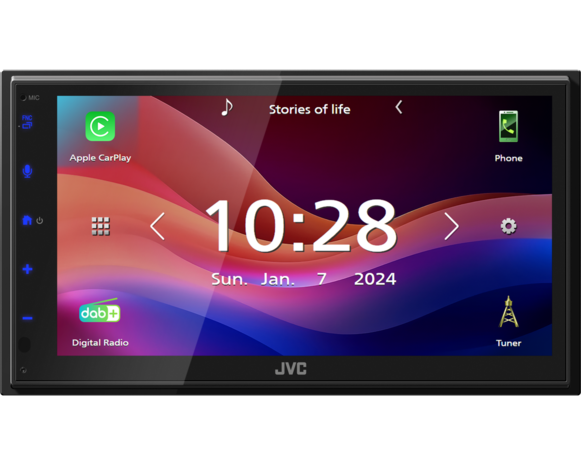 JVC KW-M595DBT media receiver met DAB+, apple carplay, android auto, usb & bluetooth